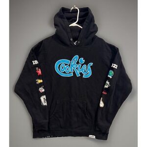 Cookies SF Hoodie Sz 2XL Black Chest Embroidered Logo Sleeve Graphic Sweatshirt